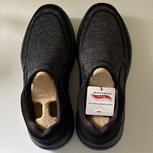 Skechers Men's Charcoal Slip-On Loafers Size 9 Extra Wide Fit